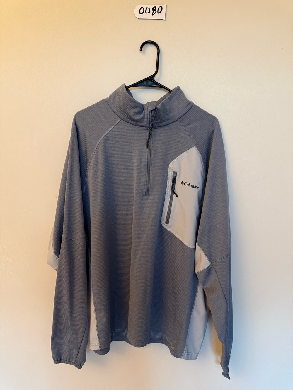 Columbia Men’s Half-Zip Performance Jacket - Gray and Cream
